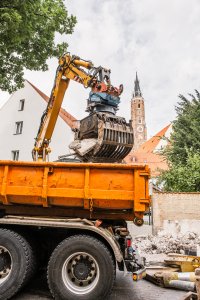 Garagenabbruch ehemallige Martinsschule Landshut