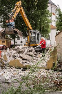 Garagenabbruch ehemallige Martinsschule Landshut