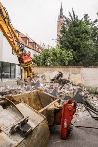Garagenabbruch ehemallige Martinsschule Landshut