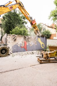 Garagenabbruch ehemallige Martinsschule Landshut
